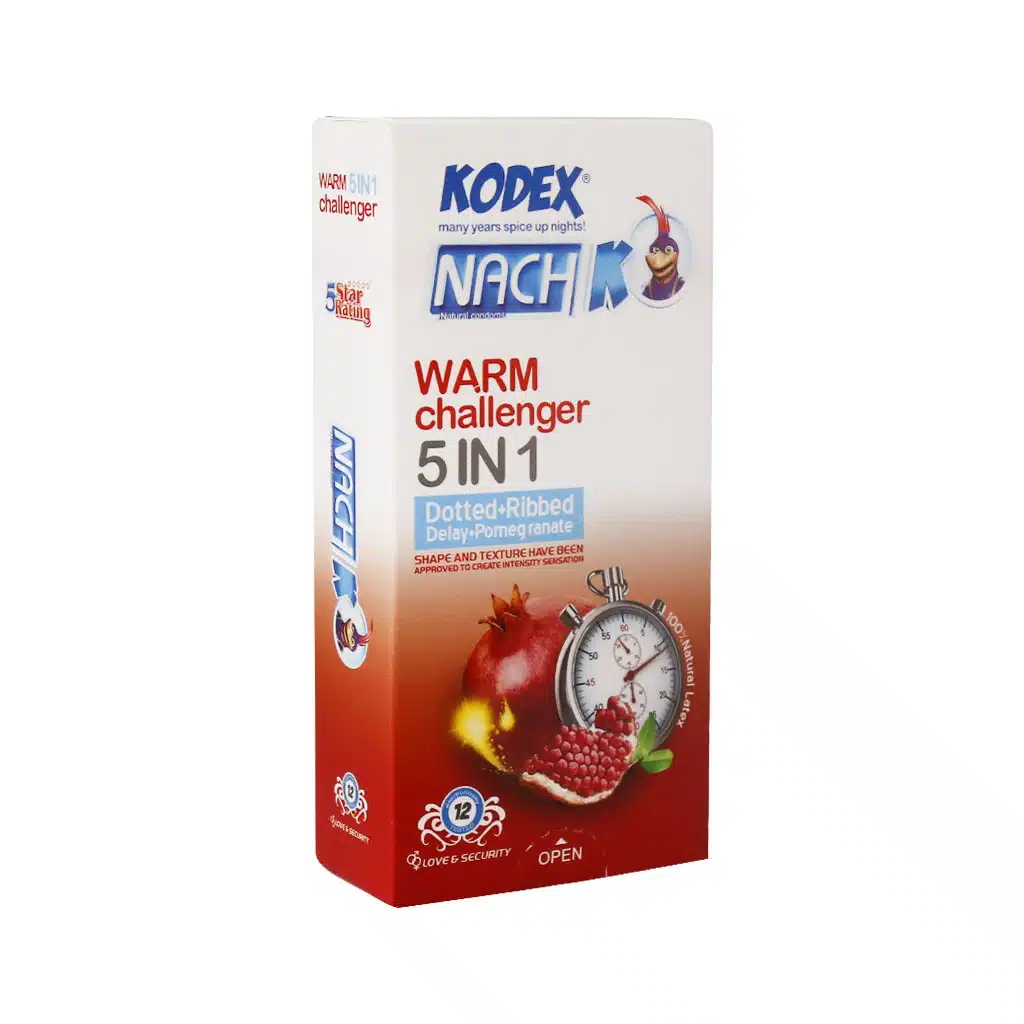 Kodex-Warm-Challenger-5-in-1-Condom-12-pcs.jpg.webp کاندوم ۵ کاره کدکس مدل وارم چلنجر - Image 1