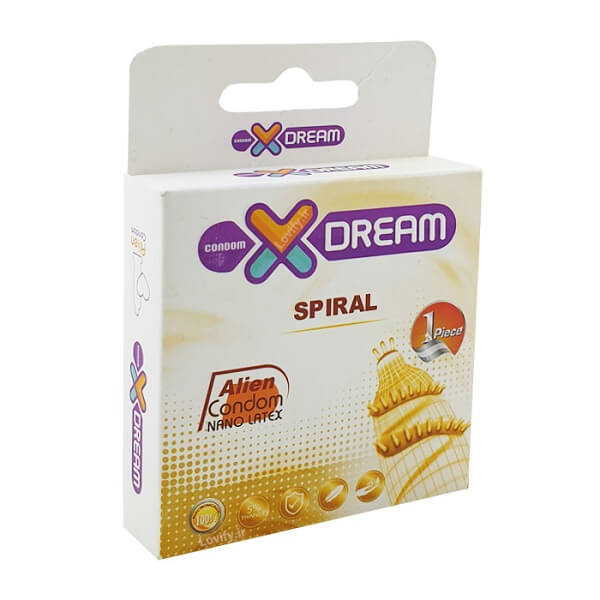 xdream-spiral-condom-1pcs-1.jpg کاندوم فضایی چرخشی ایکس دریم - Image 1